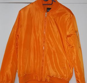Kids Costumes to Hire - Neon Orange Bomber Jacket - Kids - Medium